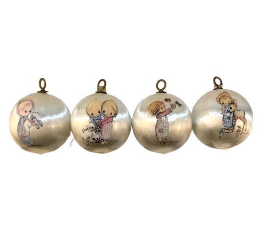 42753 - Vintage 1975 Buttons & Bows Hallmark Set of Four Satin Balls 2 Inches |TBD|