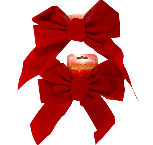 42792 - 9" Pair of Red Holiday Trim Bows |TBD|