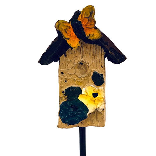 42806 - 4.5" Fairy Bird House Flowers and Butterfly- |5-3|