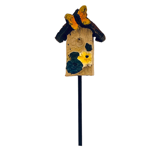42806 - 4.5" Fairy Bird House Flowers and Butterfly- |5-3|