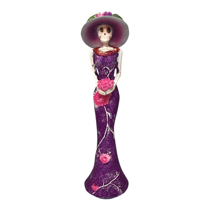 4285 - 12" Purple Day Of The Dead Lady Figurine |Pod 1-5|