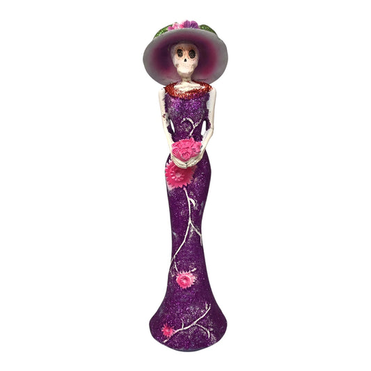 4285 - 12" Purple Day Of The Dead Lady Figurine |Pod 1-5|