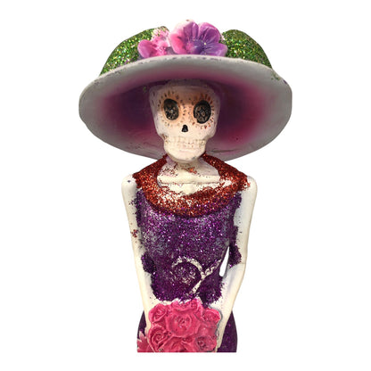 4285 - 12" Purple Day Of The Dead Lady Figurine |Pod 1-5|