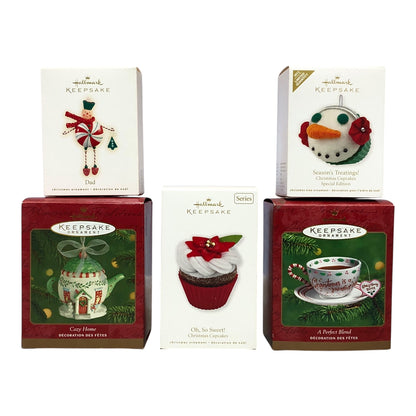 43007 - Lot of Hallmark Dad 2008, A Perfect Blend, Seasons Treating, Cozy Home, Oh, So Sweet Ornaments |Pod 1-66|