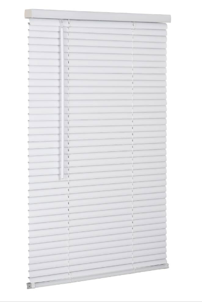 43244 - Cordless 1" Vinyl Plus Blind Alabaster 58.5"x60" - G-65 : LC CONNIE