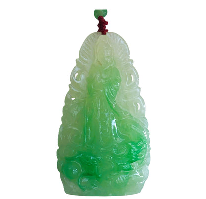 43262 - 3 In Jade Quan Yin Pendant |Clear-119|