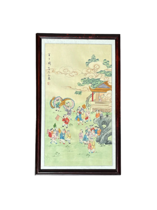 43297 - 40x24 - Hundred Sons Painting Chinese Scroll Painting - 10-16 CARDINAL