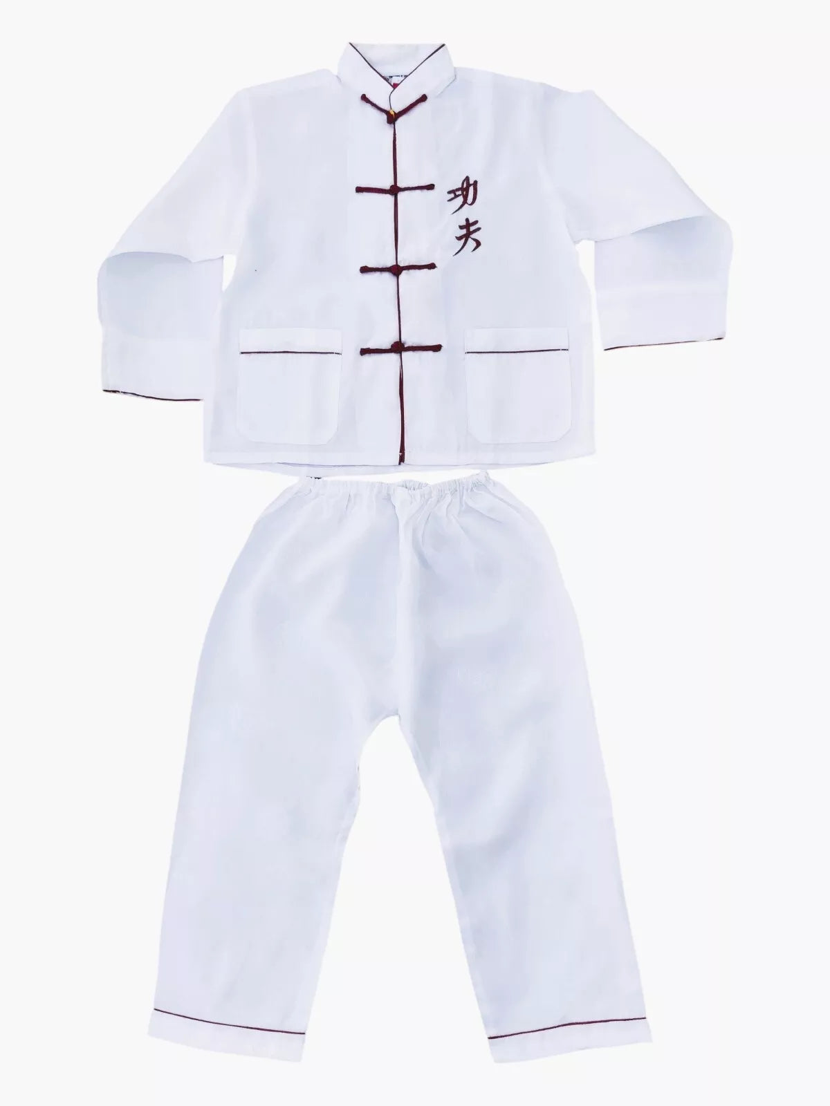 3706 Wh - Youth's Kung Fu Pajamas Set