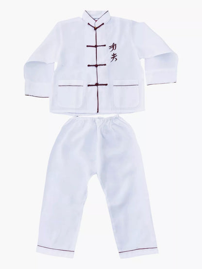 3706 Wh - Youth's Kung Fu Pajamas Set