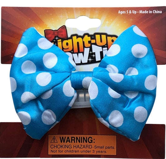 43314 - Flashing Blue & White Polka Dot Bow Tie -1-13  COOL BEANS
