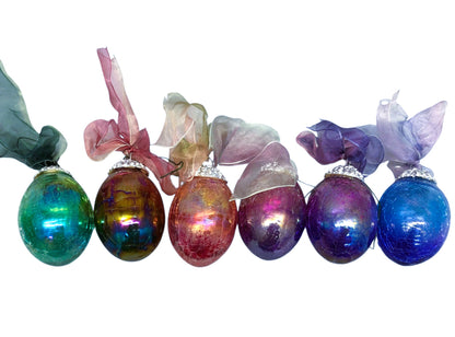 43358-Glass Egg Ornaments Set of 6-22-5-COOL BEANS