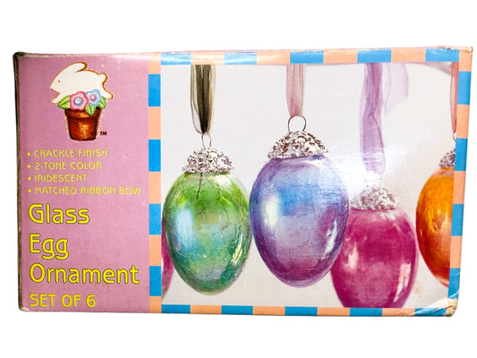 43358-Glass Egg Ornaments Set of 6-22-5-COOL BEANS