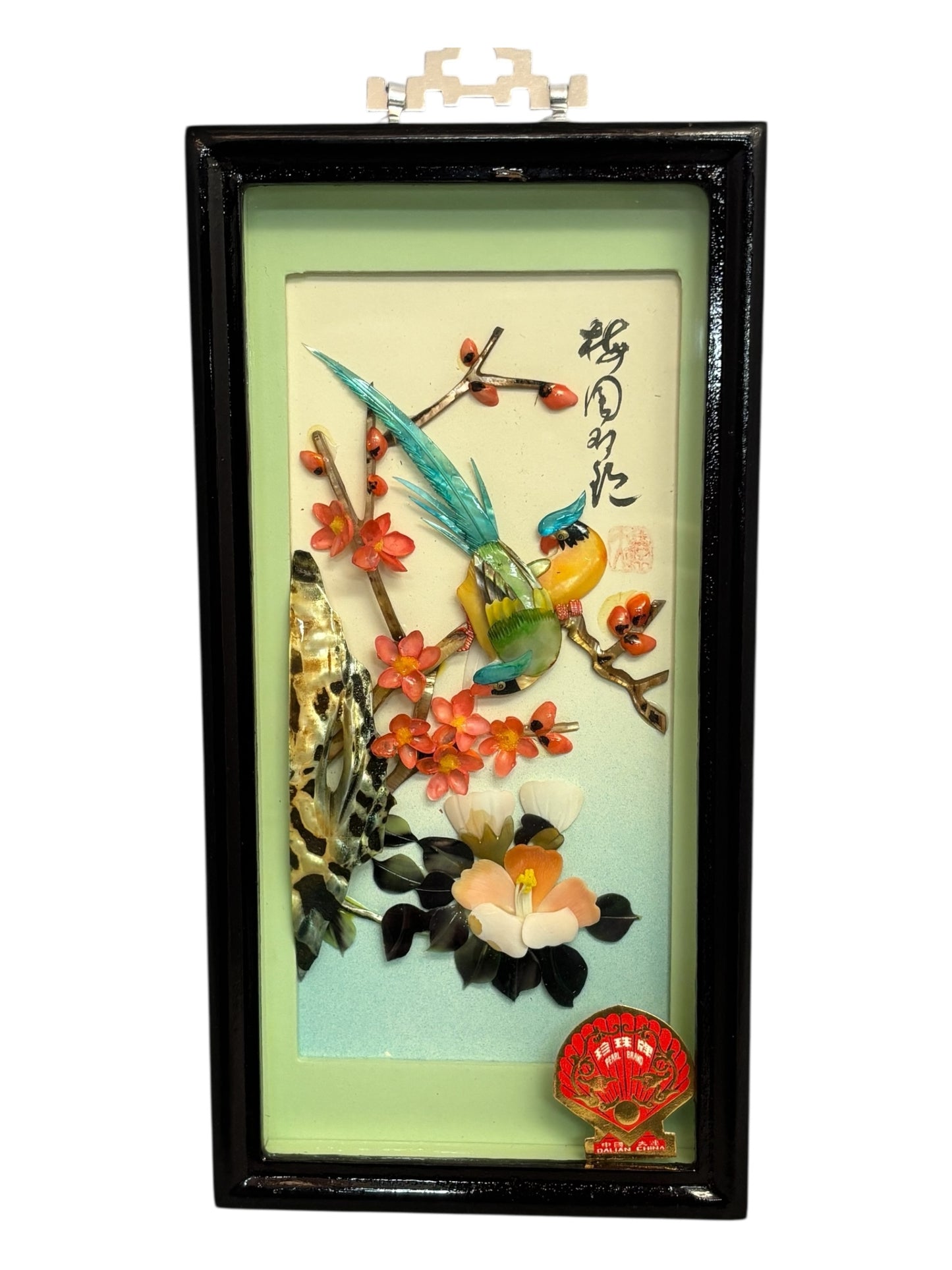 43365 - Vintage Hand Made Mother of Pearl Wall Box Birds Sakura - 20-20 : CS CARDINAL