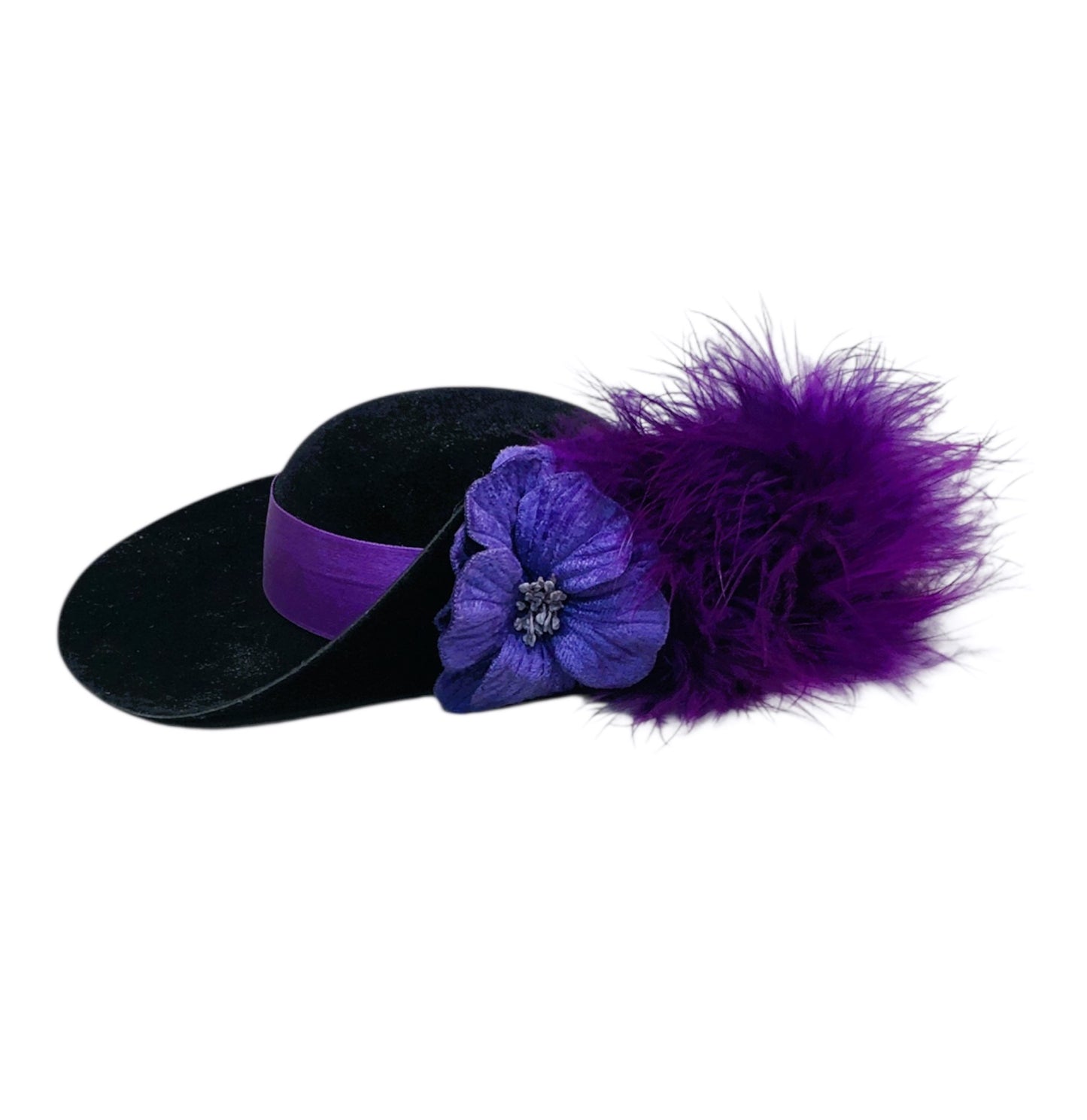 43408-Jan Mclean's Purple And Black Hat And Dress Doll With Ginger Hair-X-93 : CS UNEARTHED