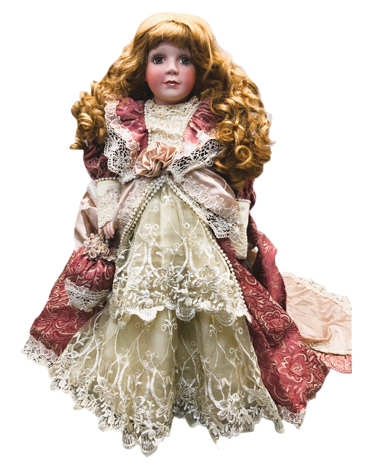 43416-Treasured Heirloom Collection Red And Yellow Dressed Doll-X-87 : CS UNEARTHED