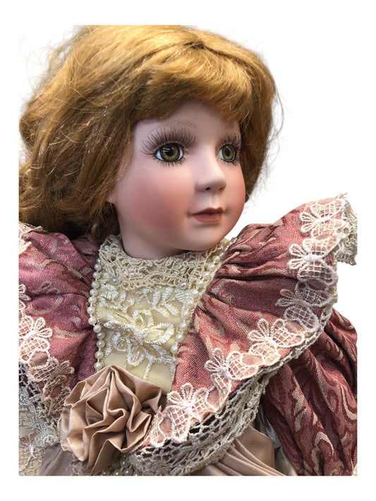 43416-Treasured Heirloom Collection Red And Yellow Dressed Doll-X-87 : CS UNEARTHED
