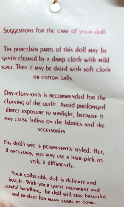43416-Treasured Heirloom Collection Red And Yellow Dressed Doll-X-87 : CS UNEARTHED