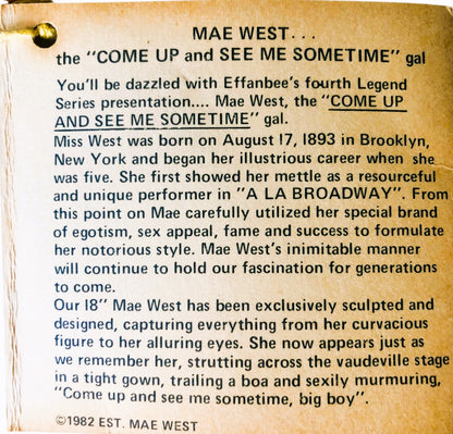 43417 - EffanBee Mae West Vintage Collector Doll |X-87|