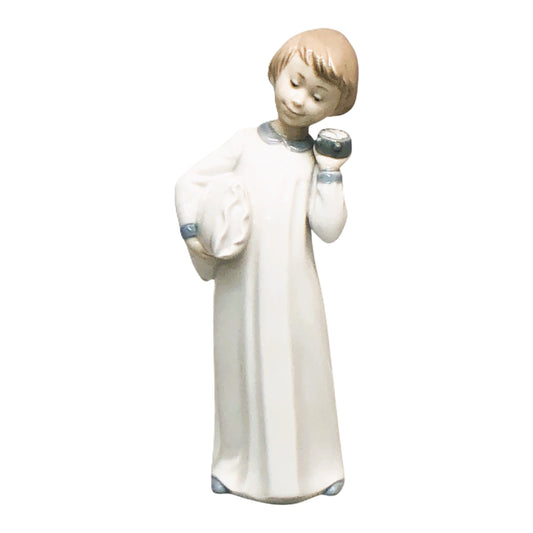 43427-NAO by Lladro Boy with Pillow and Clock-X-82 : CS CHESSMAN