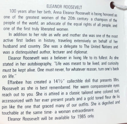 43457- Effanbee President's Collection Eleanor Roosevelt |X-78|