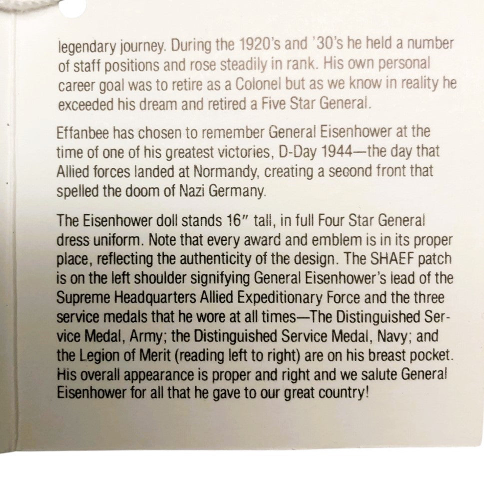 43461 - Effanbee Vintage Dwight D Eisenhower Collector's Doll |X-85|