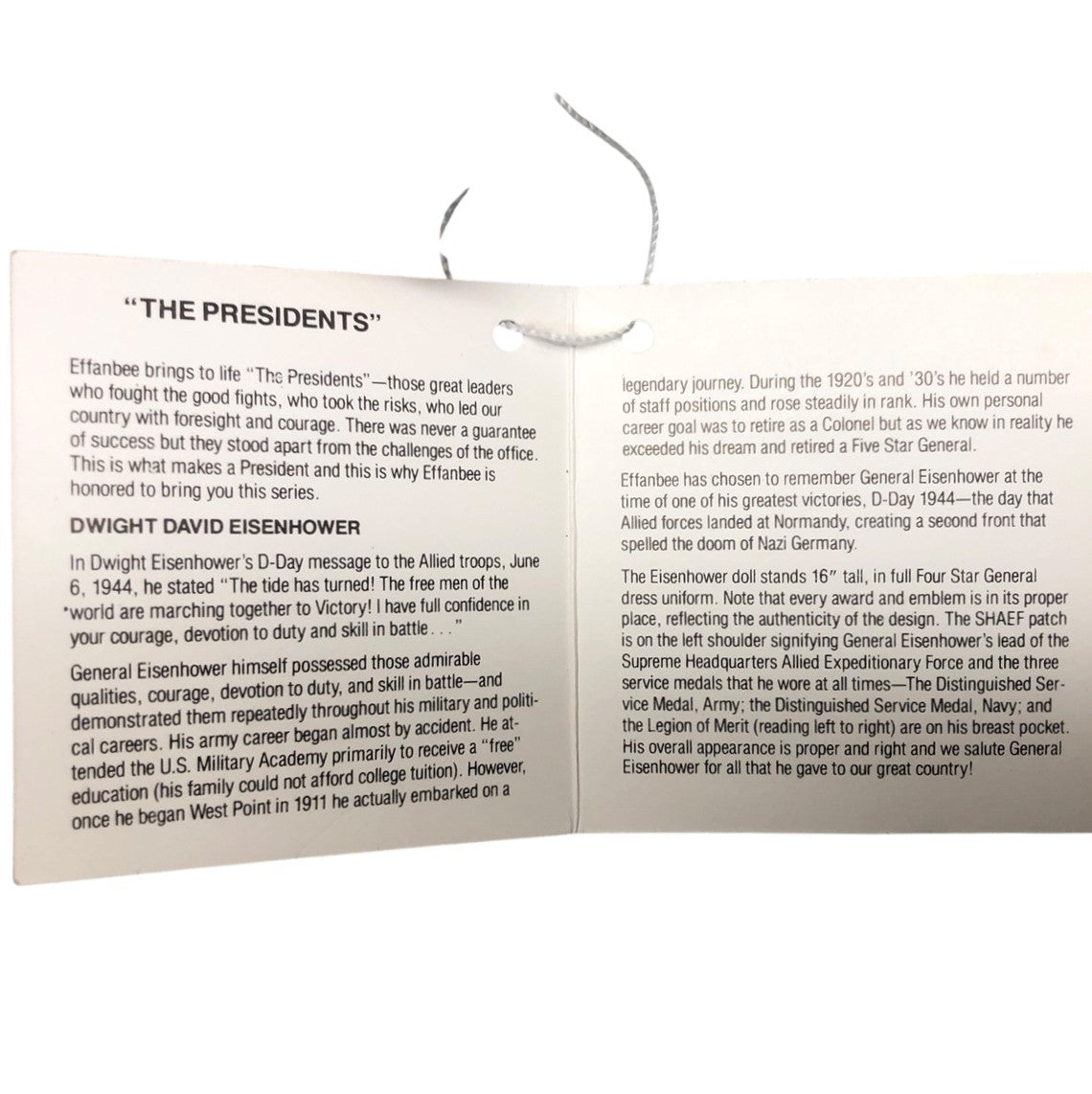 43461 - Effanbee Vintage Dwight D Eisenhower Collector's Doll |X-85|