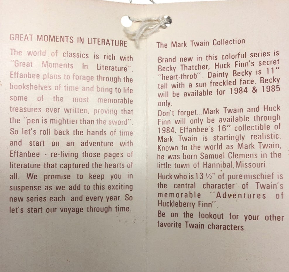 43464 - Vintage Effanbee Mark Twain Becky Thatcher Doll |X-91|