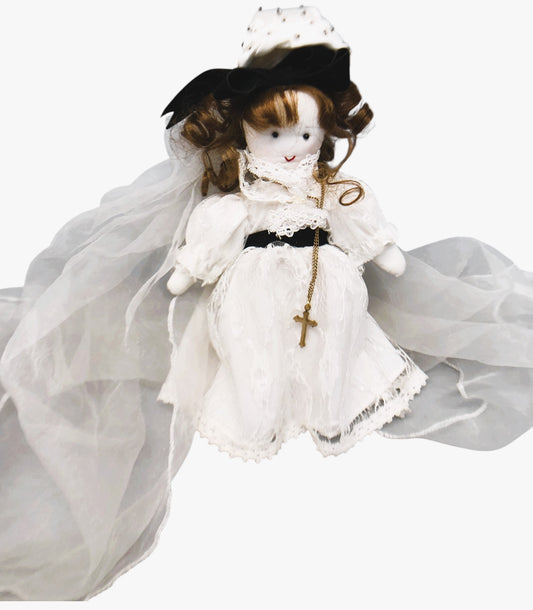 43473 - White Dressed Fabric Doll- X-80 :CS -COOL BEANS