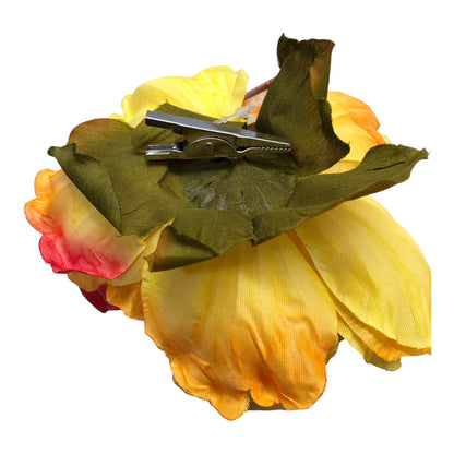 4400 - Orange Yellow Artificial Flower Clip Set of 3