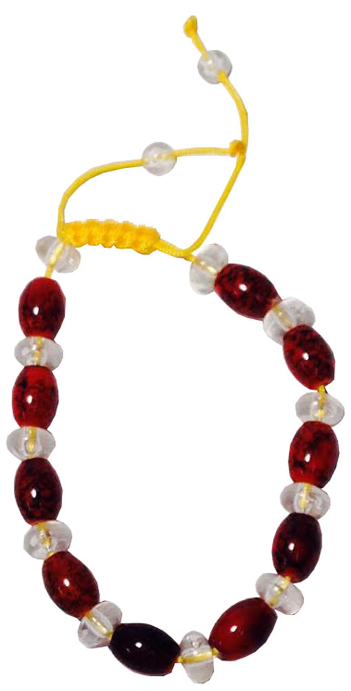 4449 - Brown Clear Mala Bead Bracelet - |P-6 Clear 37|