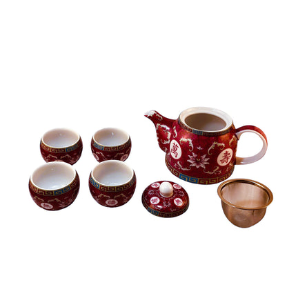 4465 - Tea Set Fuchsia 4 Cups - |11-19|