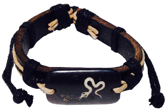 4472 - Zodiac Leather Bracelet Snake - |Clear-122|