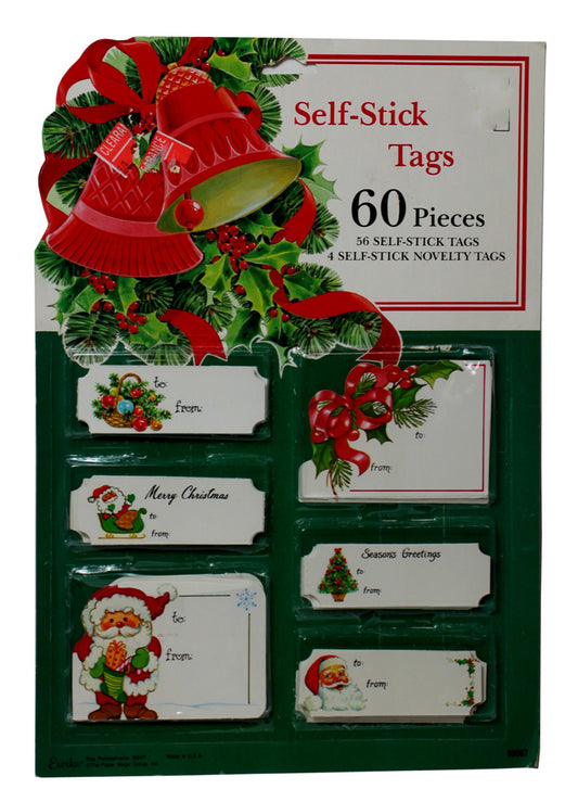 4473 - Self Stick Xmas Tags 60 pc - |Cubby 44|