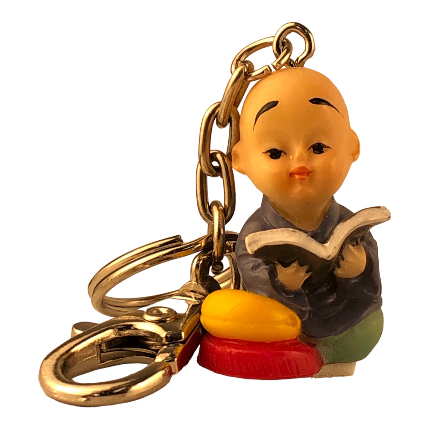 448 - Buddha Boy Reading Blue Book Keychain - [DVD-36]