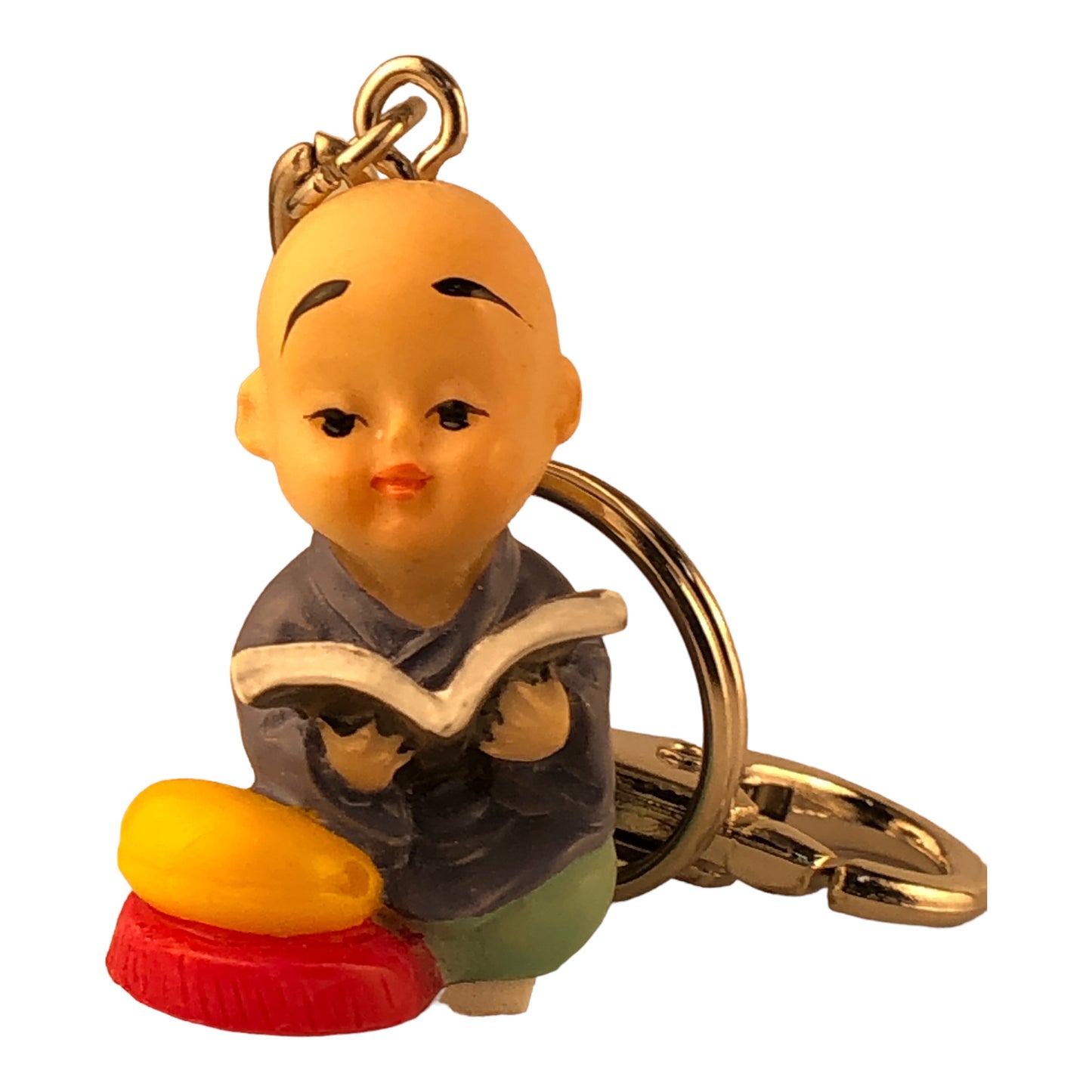 448 - Buddha Boy Reading Blue Book Keychain - [DVD-36]