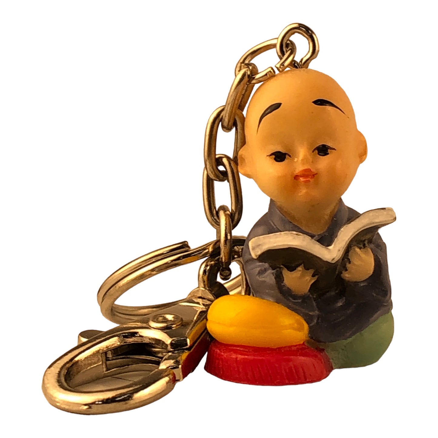 448 - Buddha Boy Reading Blue Book Keychain - [DVD-36]