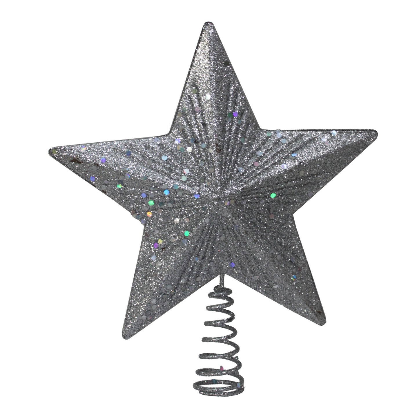 4506 - 8 Inch Silver Star Plain Christmas Tree Topper for Holiday Decor |Pod 2-47|