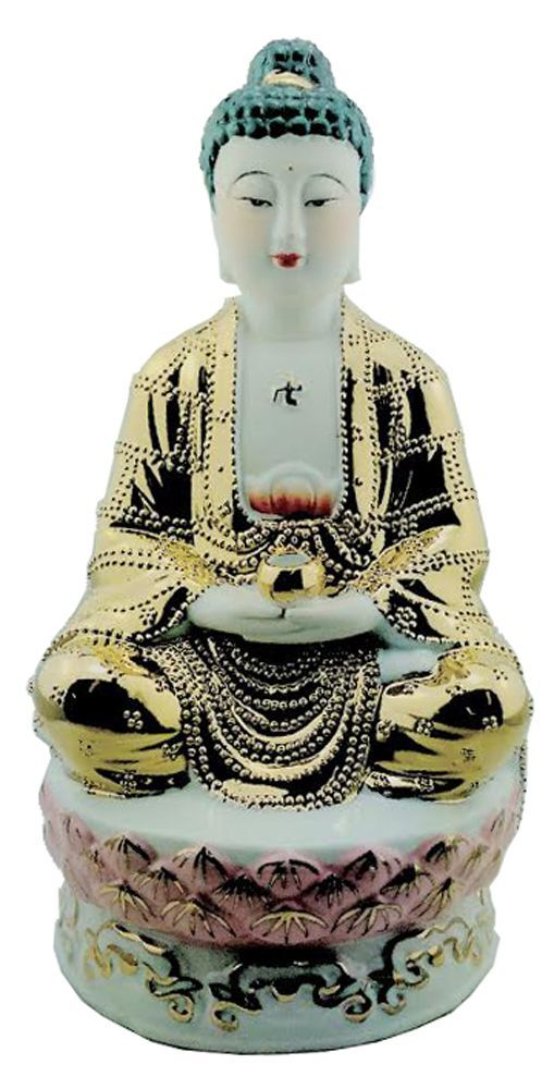 451 - 12" White & Gold Buddha - Cup - [X-55]