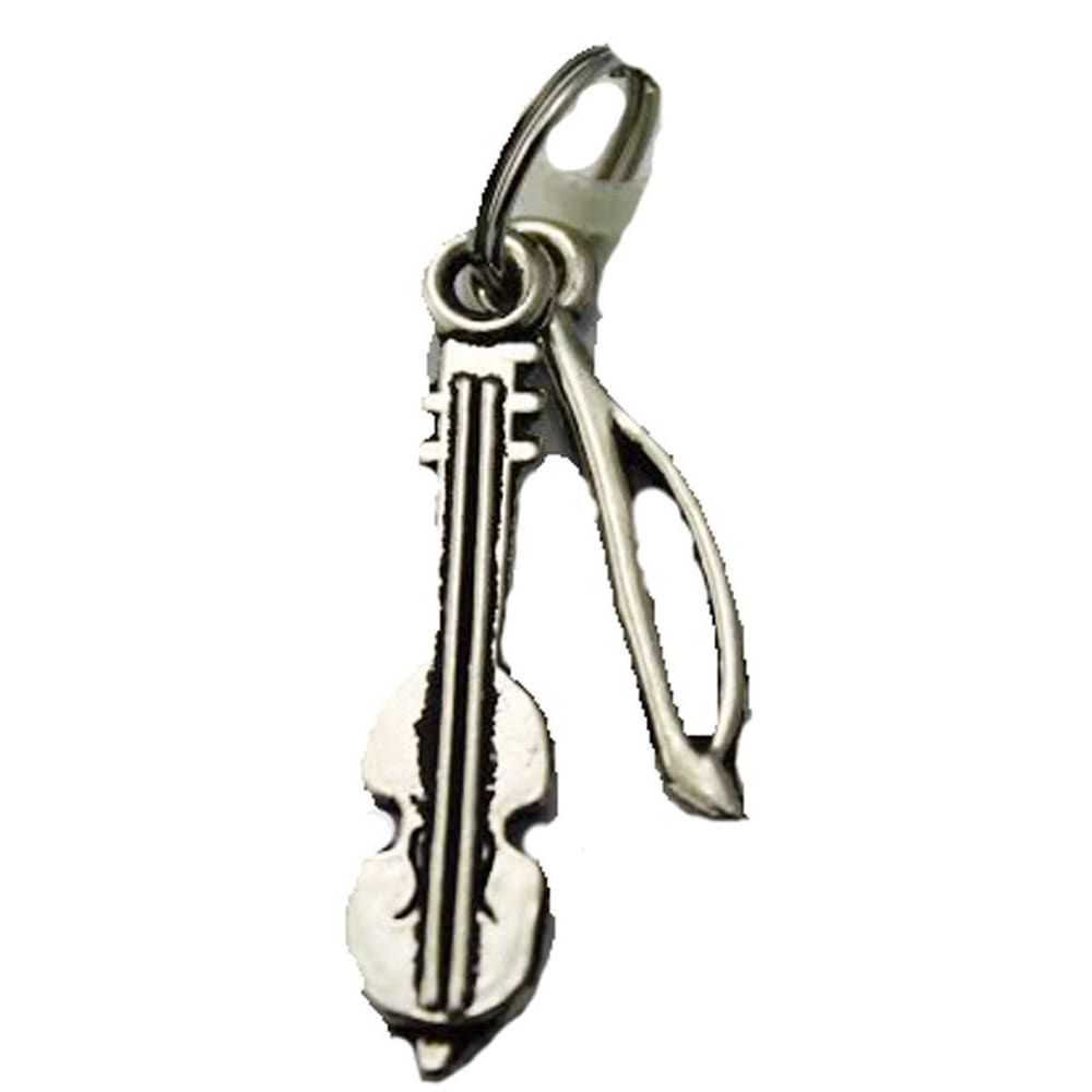 452 - Silver Cello Charm - |Clear-2|