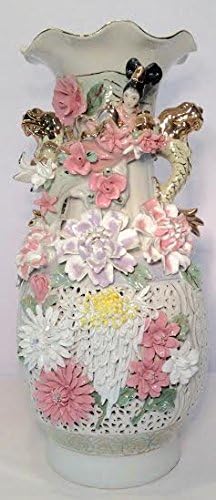 458 - 24" Vase Geisha in Relief - [7-1]