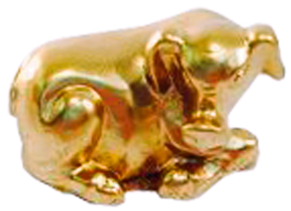 4613 - 1.5" Gold Zodiac Pig - Laying - |Z-94|