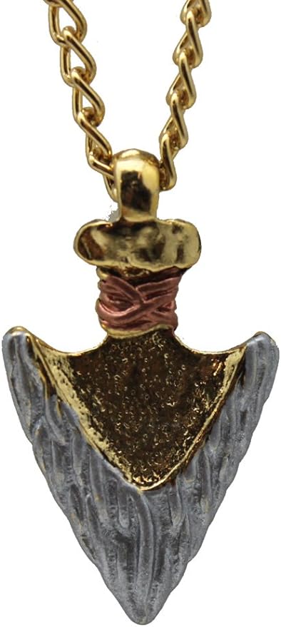 4634 - 24" Chain Necklace with Arrowhead Pendant - [Clear-171]