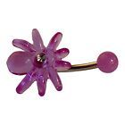 463 - Purple Spider Belly Ring - |Clear-162|