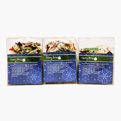 4659 - Snowman Battery Lights 30 Ct Set of Three - |G-42|