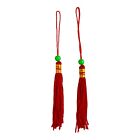 4683 - 7" Red Tassel w/Jade Ball-2Pk - |P-7|