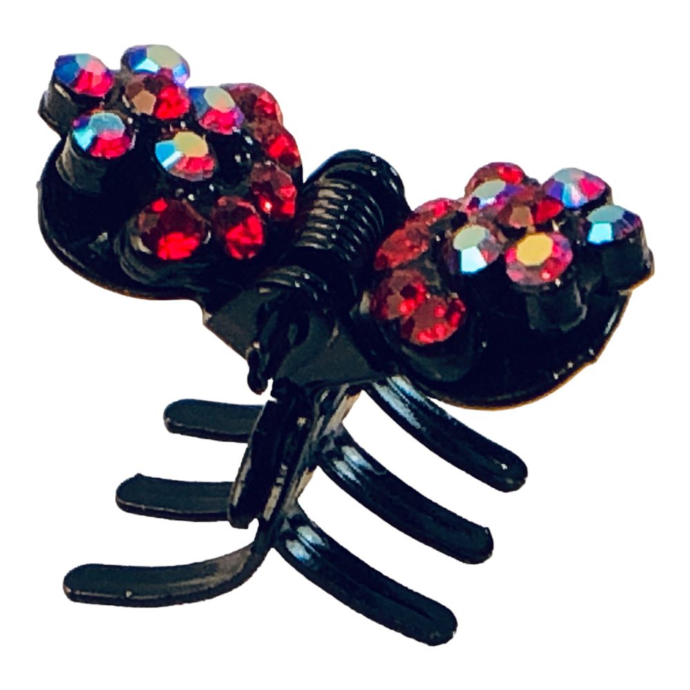 46 - 3/4" Clip w/Red Rhinestones - |Clear-28|