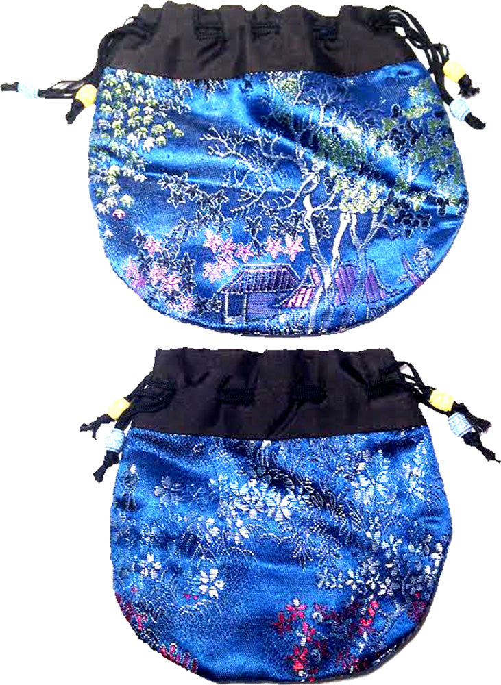 4701 - 3 pc Blue Pouch Set Drawstring