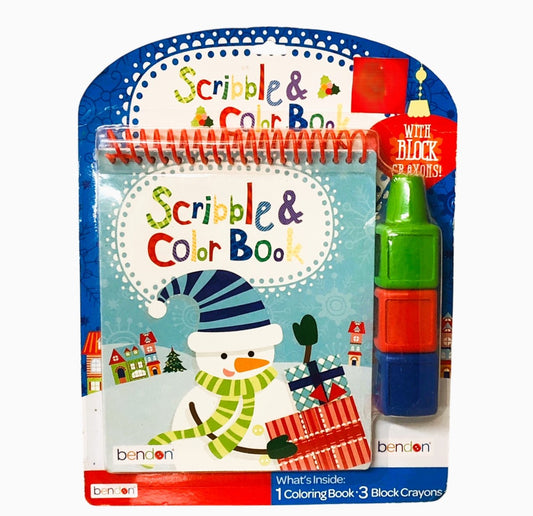 4743 - Scribble & Color Book Snowman 9" Kids Fun |2-16|