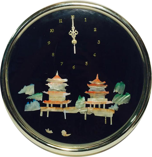 4748 - Mother of Pearl 12" Clock Village - |22-11|