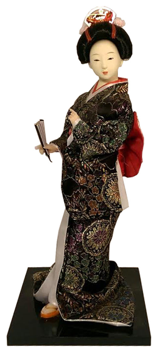 4768 - 12" Black Geisha Doll - Fan #2 - |X-66|